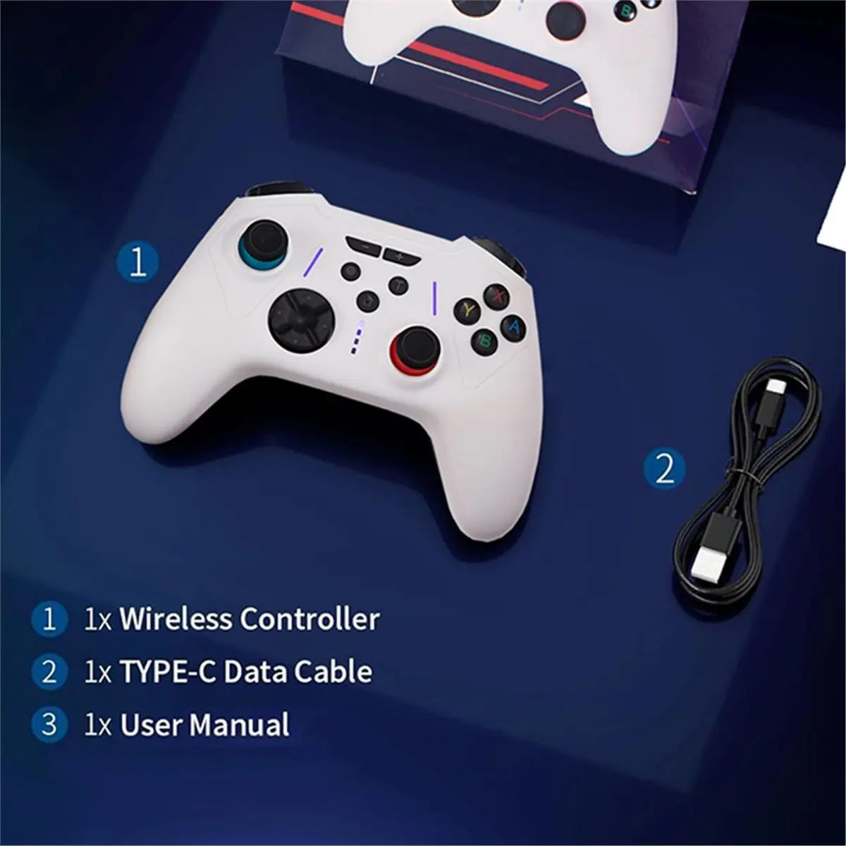 Wireless Gamepad for Switch 2 NS/PC/Android/IOS,Hall Effect Trigger Gaming Controller with Six Motion Sensing White